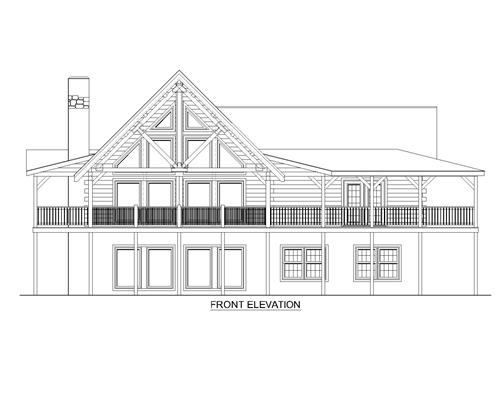 Timberhaven log home design, log home floor plan, Buskill, Elevation