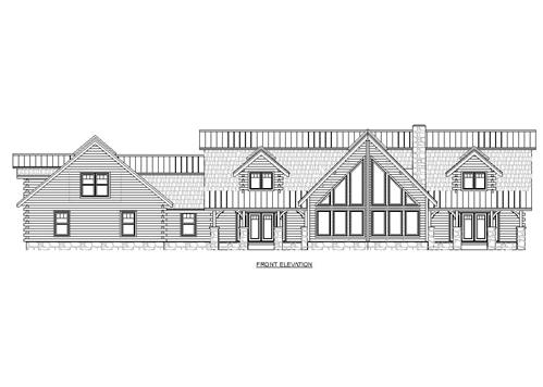 Timberhaven log home design, log home floor plan, Campbell, Elevation