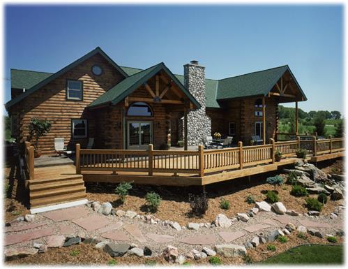 Timberhaven log home design, log home floor plan, Kuhlman, Elevation