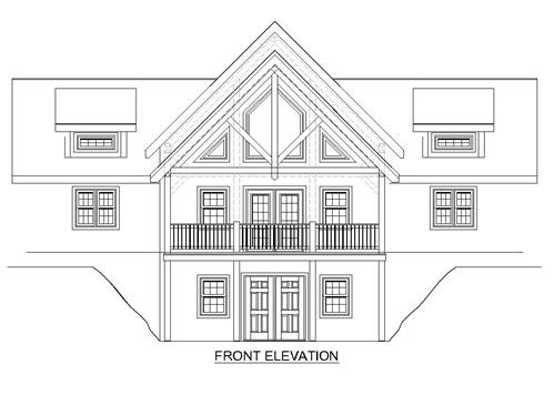 Timberhaven log home design, log home floor plan, Lewis Timber Frame, Elevation