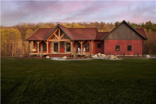 Timberhaven log home design, log home floor plan, Modified Saratoga - Wasniewski, Elevation