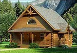 Timberhaven log home design, log home floor plan, Moshannon, Elevation