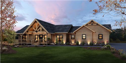 Timberhaven log home design, log home floor plan, Saratoga Log, Elevation