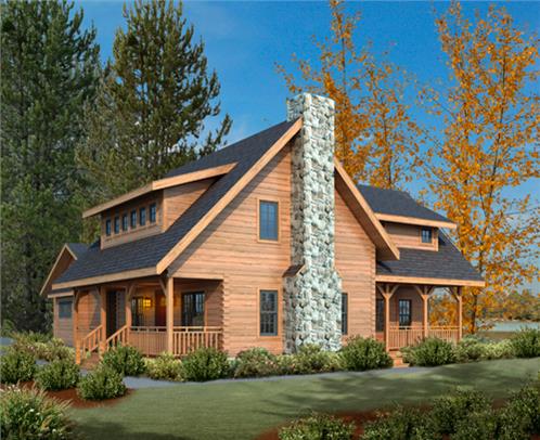 Timberhaven log home design, log home floor plan, Stony Creek, Elevation