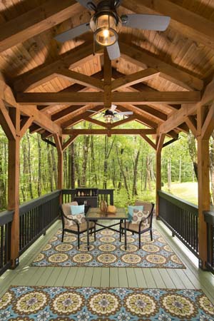 Timberhaven log home design, log home floor plan, Timber Frame Pavilion , Elevation