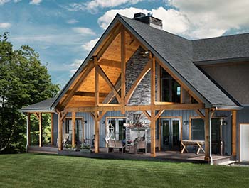 Timberhaven log home design, log home floor plan, Wendt-Peterson Hybrid, Elevation